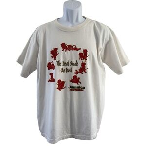 Vintage Jamaica Devil Made Me Do It Tshirt Mens Large White Tee Sex Positions 90